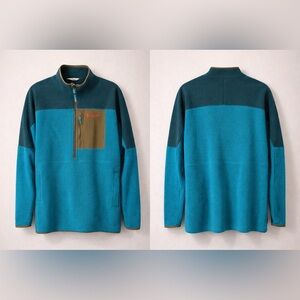 Cotopaxi Teal and Olive Zip-Up Sweater